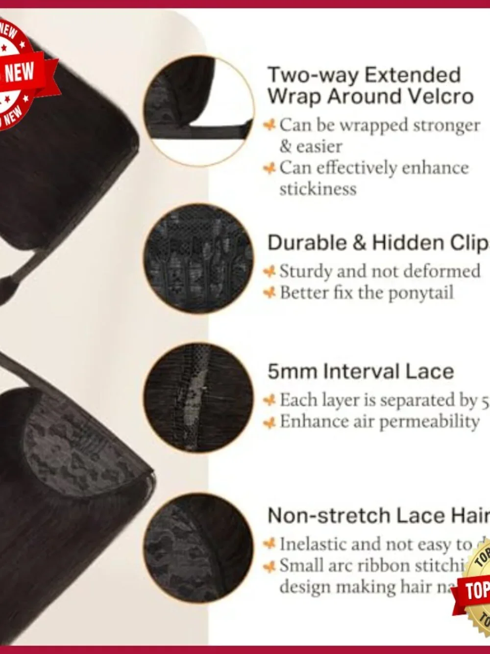 18 Inch Human Hair Ponytail Extension Clip in 80g Remy Hair